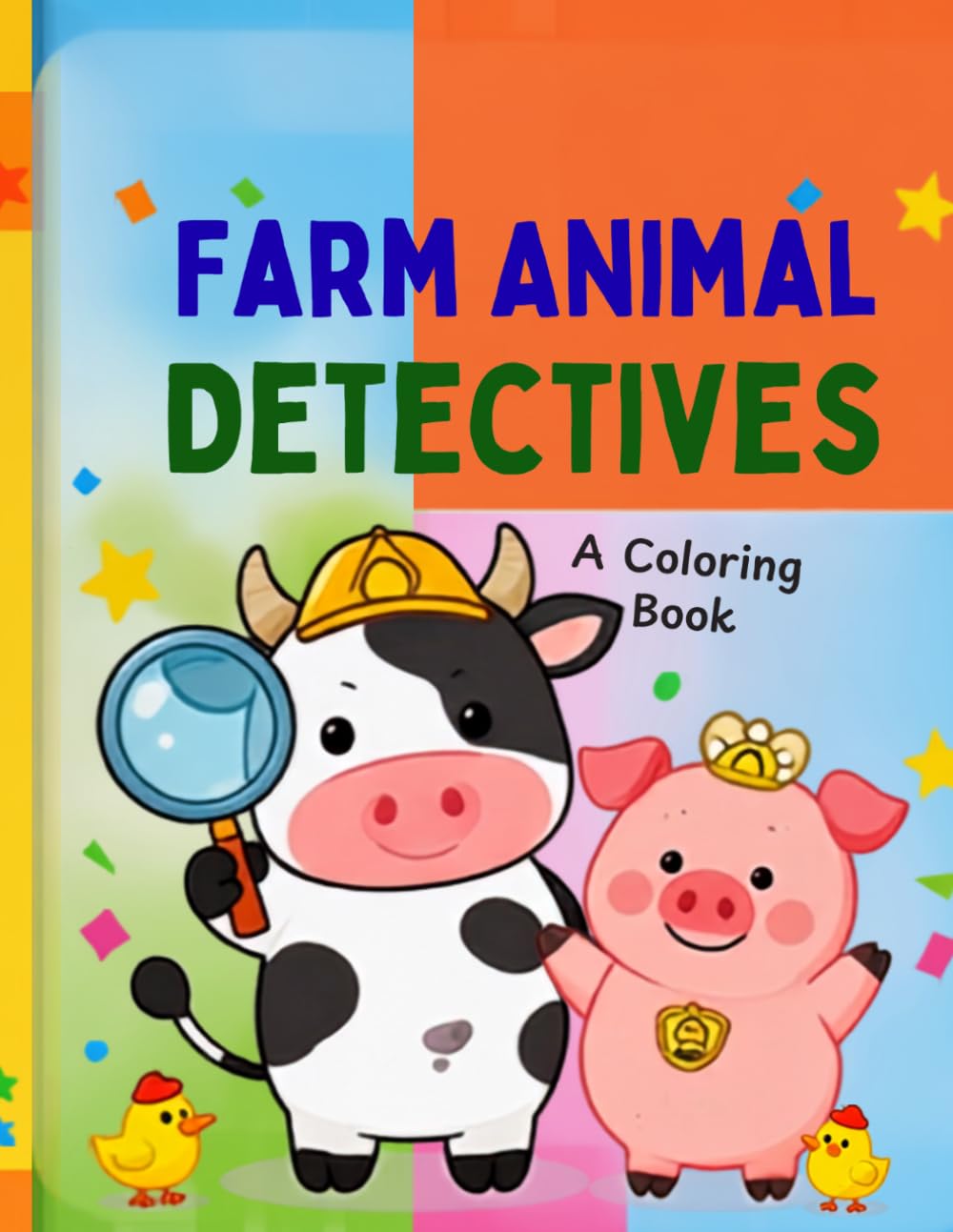 Farm Animal Mystery Adventure Coloring Book: 50 Fun Detective-Themed Coloring Pages with Cute Farm Animals Solving Clues, Finding Treasure, and Exploring Adventures for Kids Ages 4–8