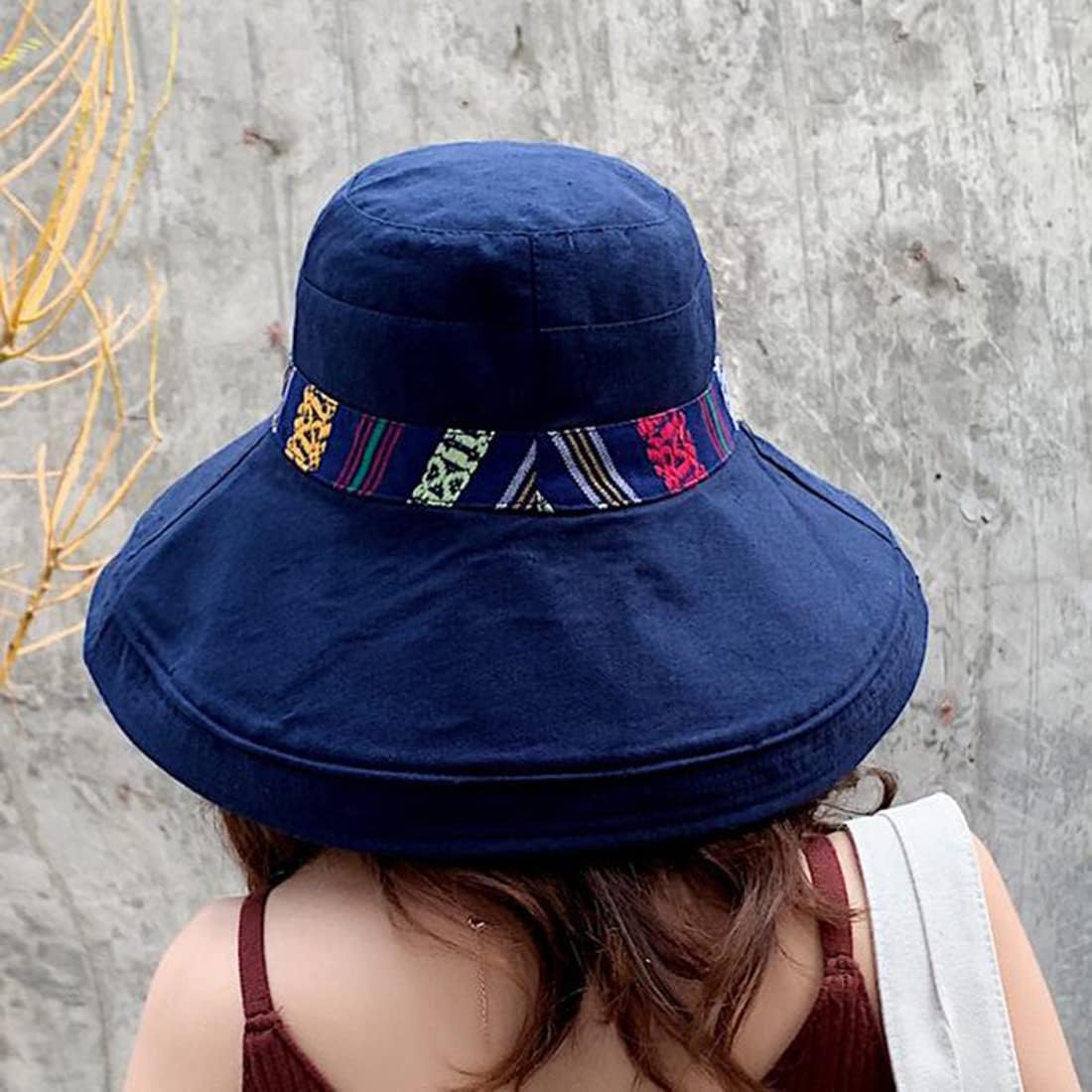 Women Wide Brim Sun Hats Metal Wired Edge Summer UV Protection Beach Fishing Hat for Hiking Garden Travel Chin Strap - Image 5