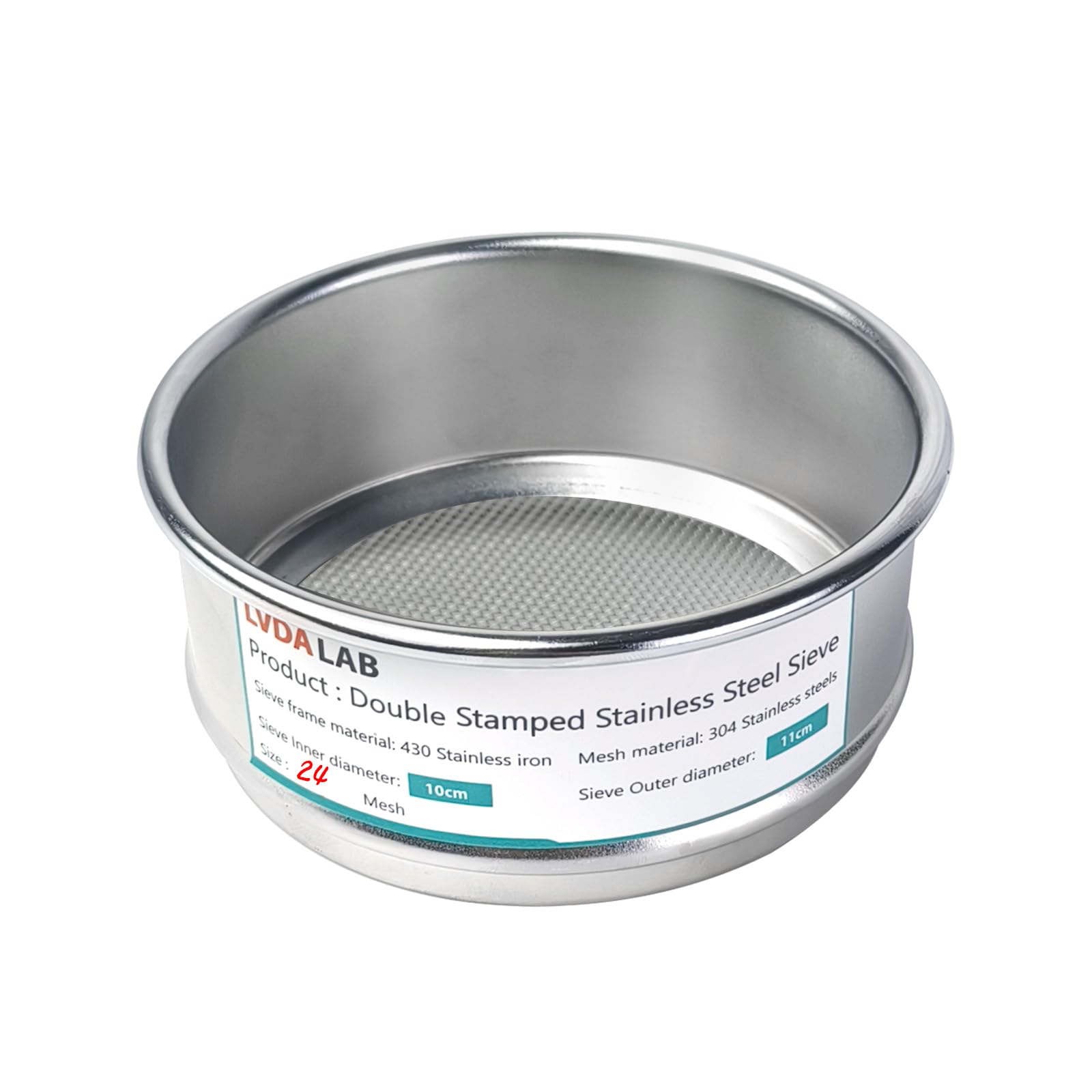 Lab Sieve Pan with Lid - Chromium Steel -31
