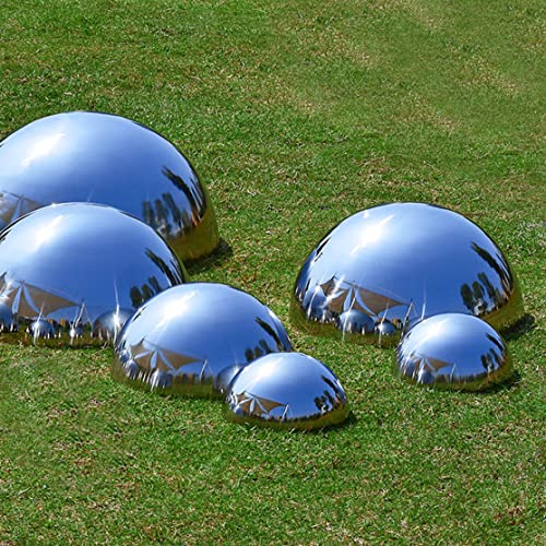 Obelunrp Gazing Boules, 6pcs Miroir en Acier Inoxydable Boules couvertes polies, Hémisphère de Regard sans Couture extérieur, Paysage du Paysage du Jardin...