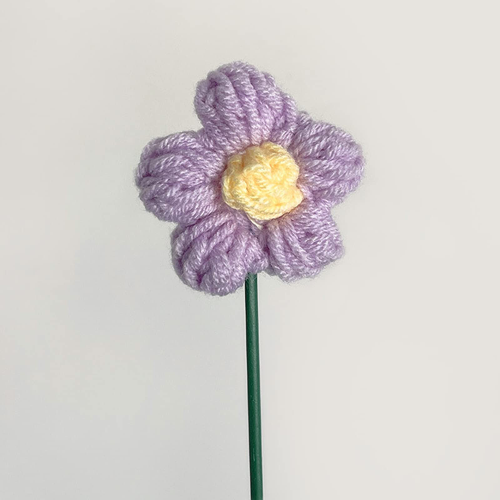 Nucelit 5pcs Handwoven Flower Knitted Crochet Flower Bouquet Ornaments for Wedding Party Decoration Valentines Day Gift Knitted