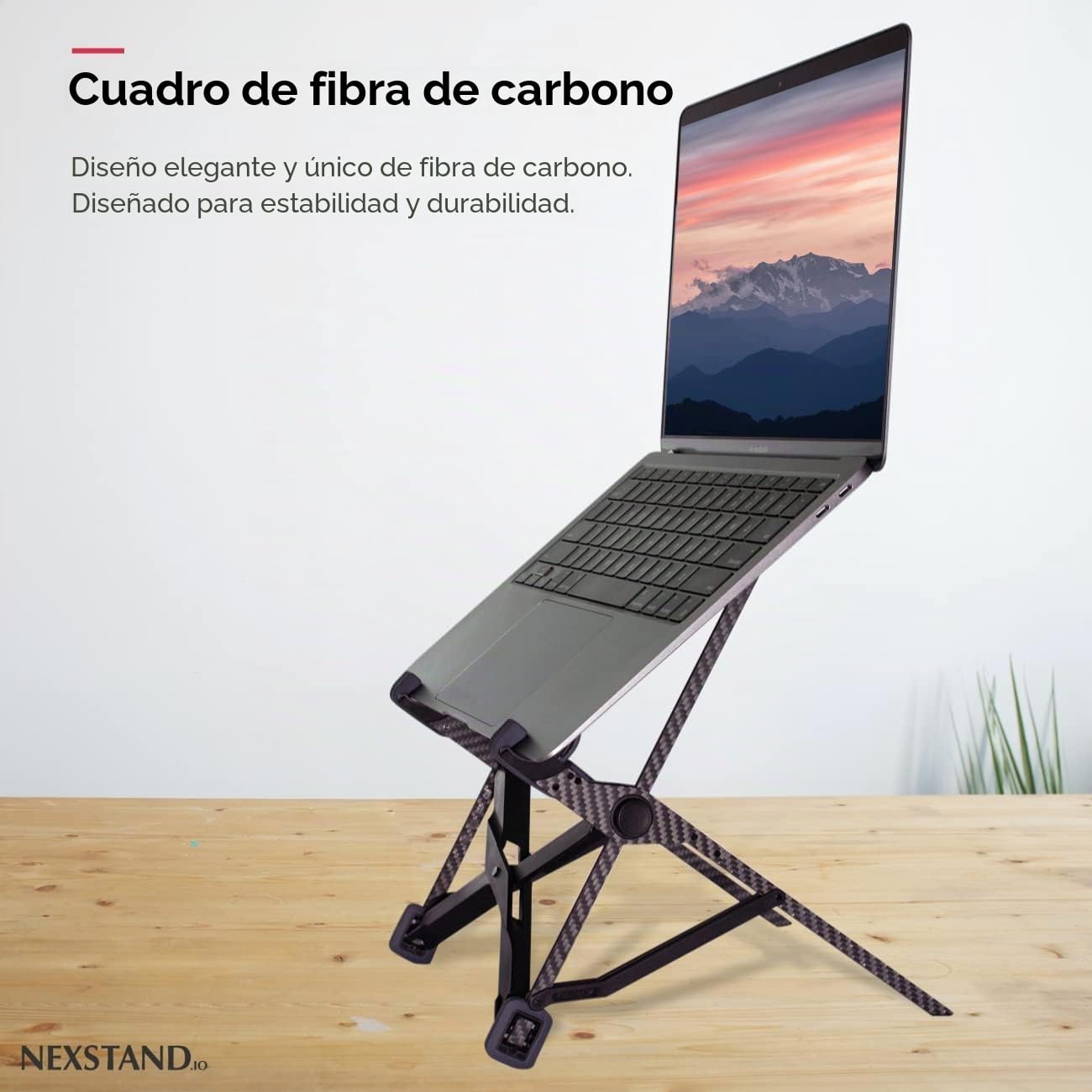 NEXSTAND K1 - Soporte Plegable de Fibra de Carbono para Laptop, 7 Niveles de Altura Ajustable, ergonómico para Escritorio, MacBook, Notebook