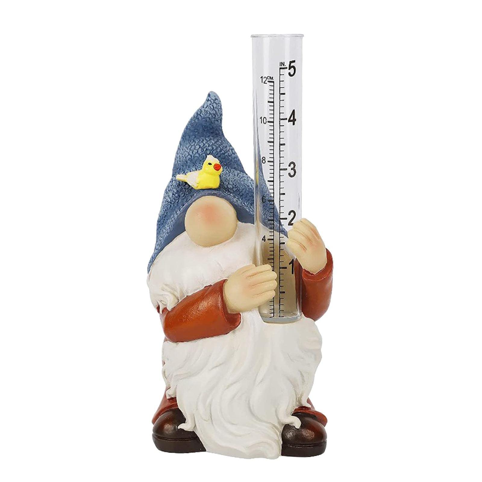 UJEAVETTE® Garden Decor Hand Painted Gnome Rain Gauge Sculpture for Your Home Garden-image-31