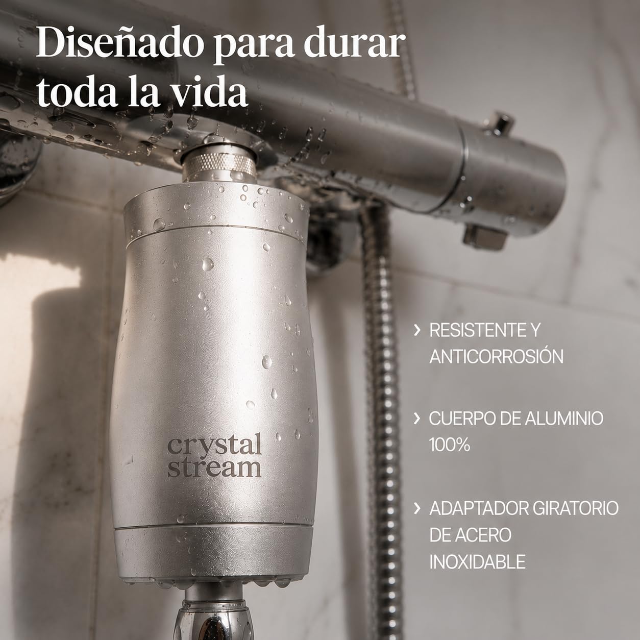 filtro de ducha - filtro de ducha - anticloro, metales pesados, incrustaciones y más - aluminio