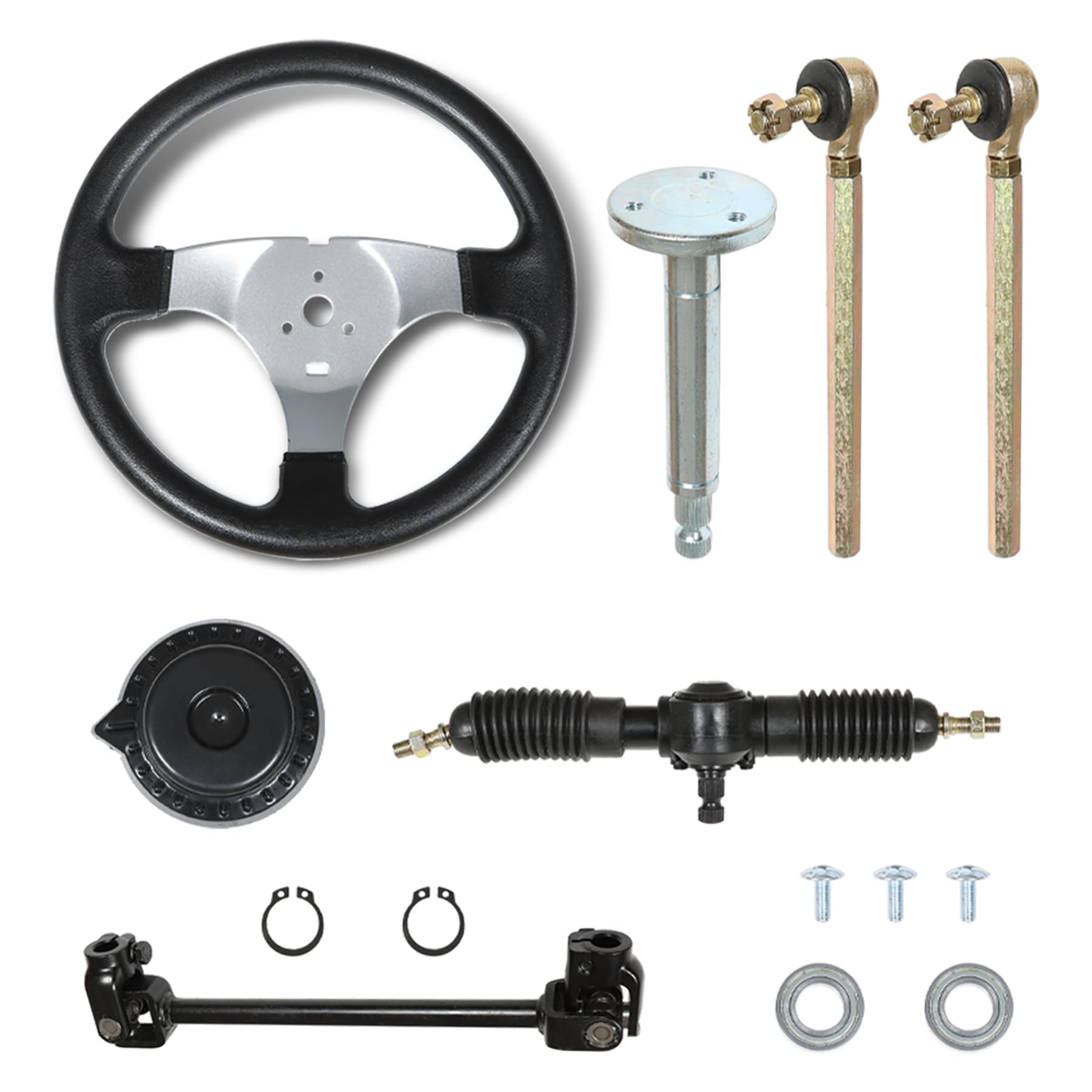 karting gears ALL-CARB Go Kart 300mm Steering Wheel Steel Kit Gear Rack Pinion 320mm Adjustable Tie Rod Rack Shaft Assembly Replacement for 110cc Go Kart : Automotive bicicleta mujer con cesta acero Phoenix LSM018 - buy Size:M 7.5