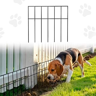 Garden Fence Animal Barrier – 10 Pack No Dig Fence, 13"x12" Rustproof Metal Fencing Panels, Dog Fence and Rabbit Fence for Garden, Animal Barrier Fence Outdoor for Yard, Flower Bed Protection