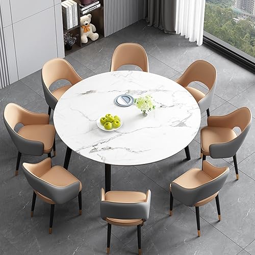 Miniatura 5 de Modern Dining Chair - Mid Back Lounge with Armrest and Metal Legs for Living Room or Home Office