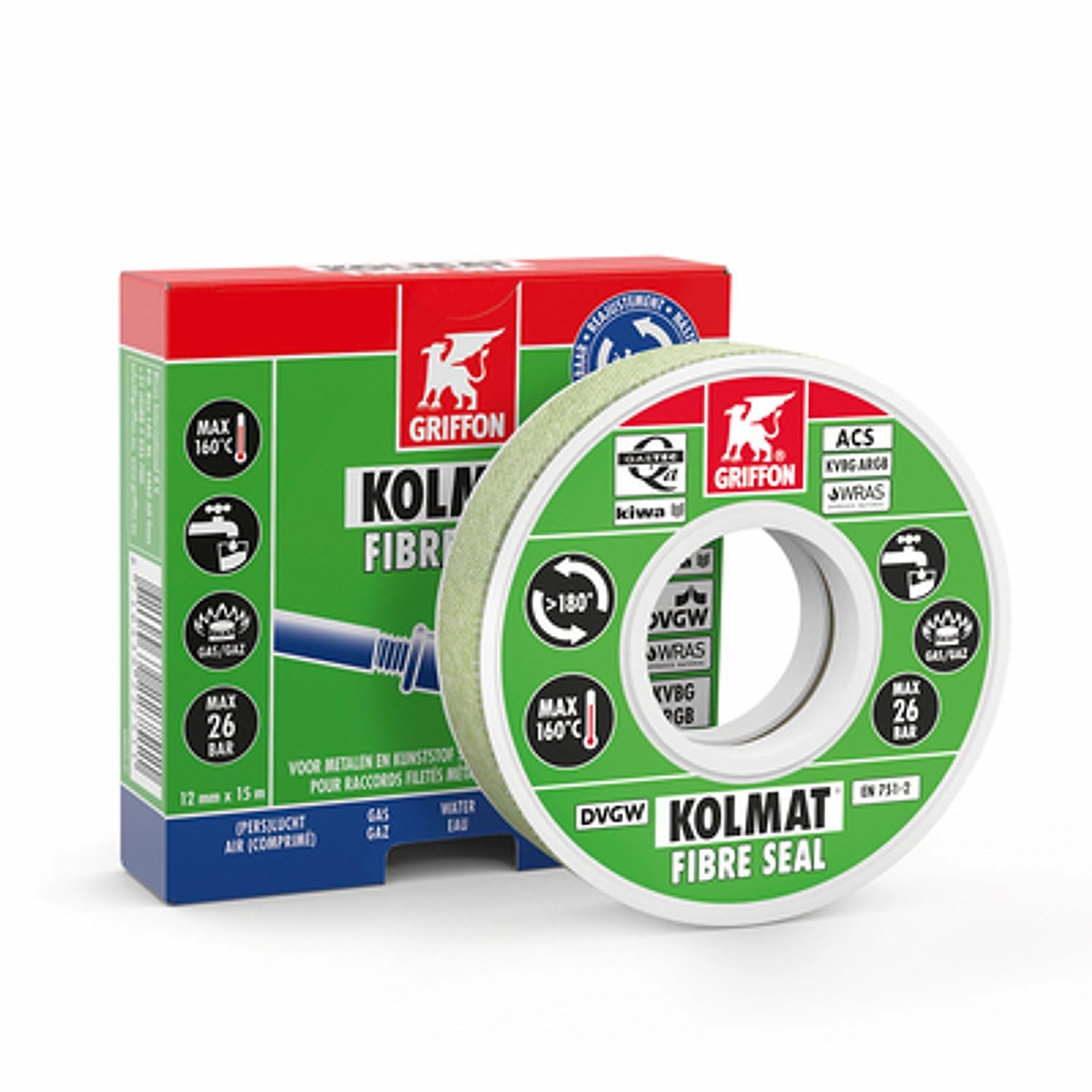Rouleaux bande Kolmat fibre Seal GRIFFON ruban 15m x 12mm