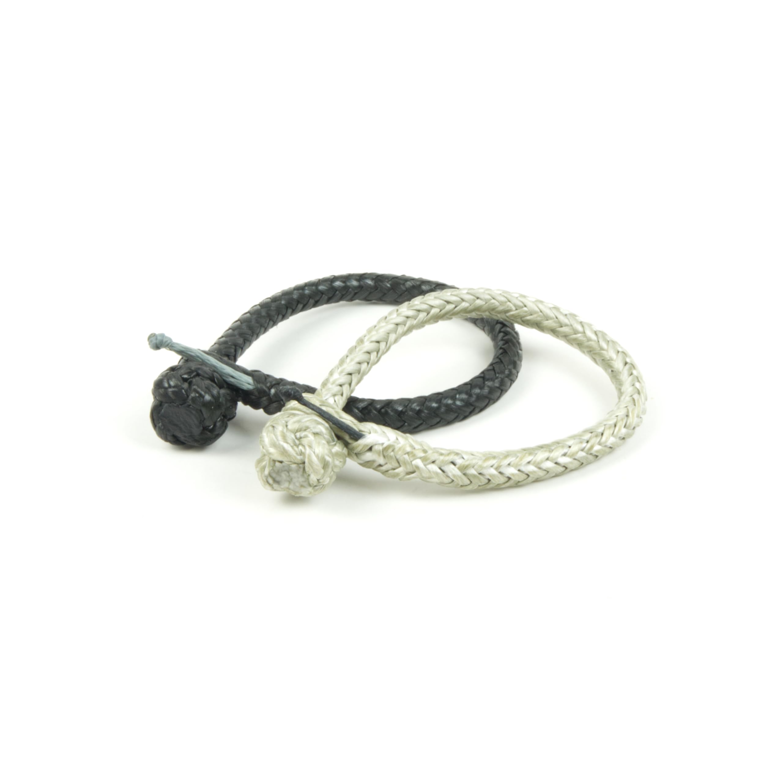 Dyneema® Manille de cordage avec ouvre-boîte - Manille souple 4/6/8/10 mm - Gris/noir - Fabriquée à la main en Allemagne - Spécialement conçue pour une utilisation dans un