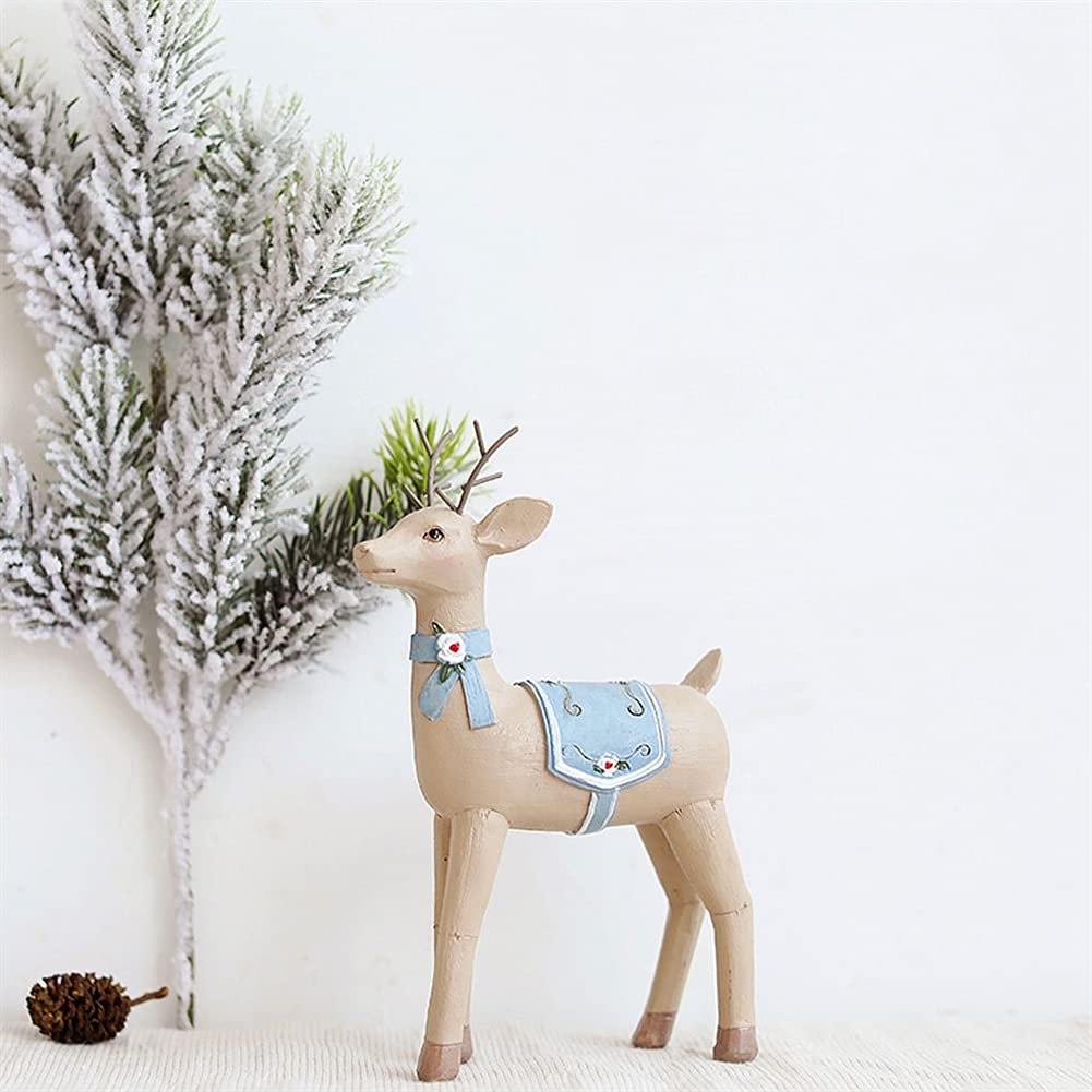 Sculpture Malowane Deer Dekoracje Desktop Europejskie Retro Małe Dekoracje Dom Salon Wino Szafka Desktop Rzemiosło Statue