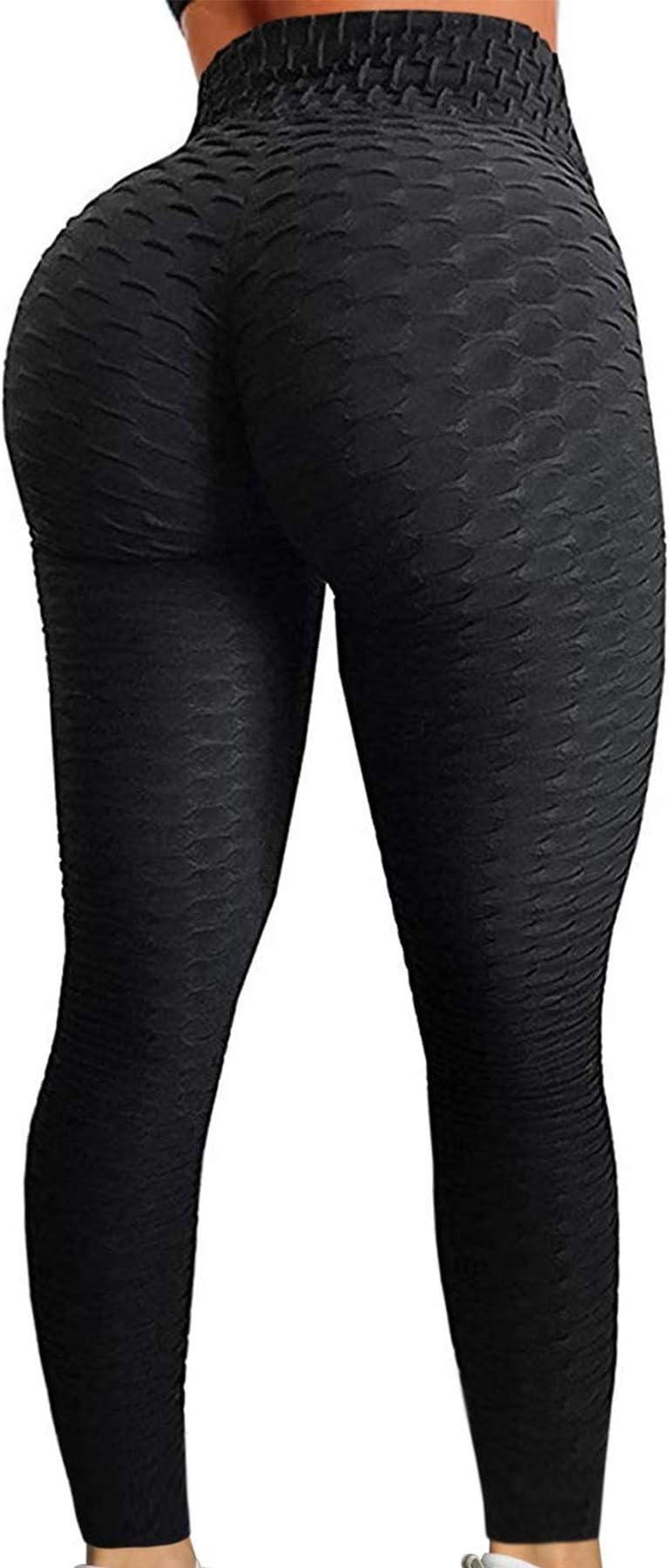 Pau1Hami1ton Women's Scrunch Leggings Honeycomb High Waisted Yoga Pants Capris Workout Running Gym Butt Lift Sport Tights GP-11