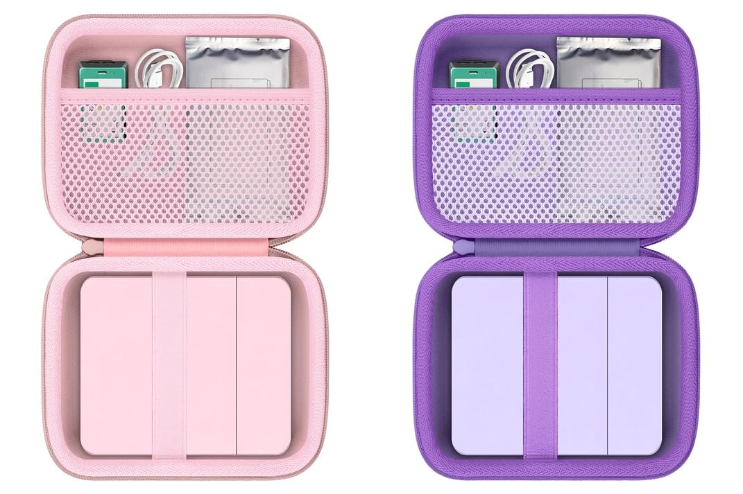 Khanka Custodia per mini stampante Nelko PP01 - Rosa + Viola