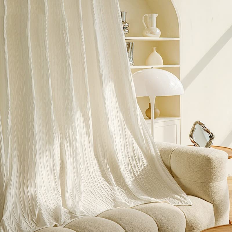 Rideau voilage 1 panneaux blanc W450xL230cm grand format baie vitrée