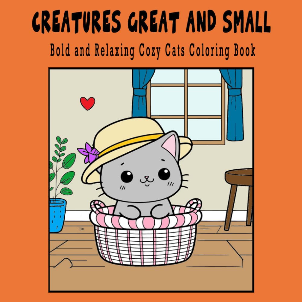 Creatures Great and Small: Bold & Relaxing Cozy Cats Coloring Book for Stress Relief - Great for Markers, Crayons, & Colored Pencils: Adorable Animals ... & Adults – Cozy Creatures Great & Small)