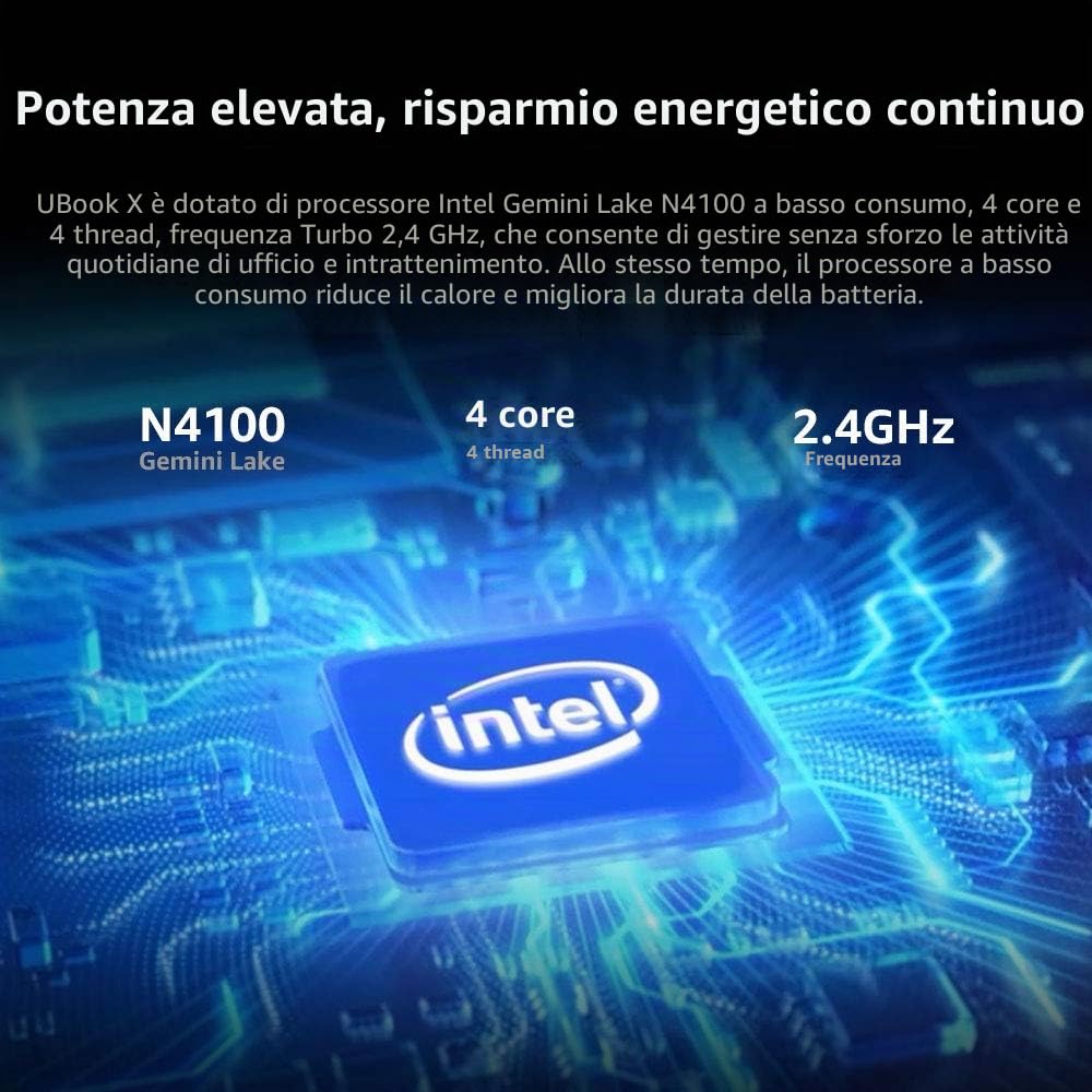 CHUWI UBook X 12" Tablet, Windows 10, Intel Gemini-Lake N4100 (fino a 2,4 GHZ), risoluzione 2160x1440, 8GB LPDDR4, 256G SSD, Touchscreen, Display video 4K 60Hz, 2.4G/5G Wifi