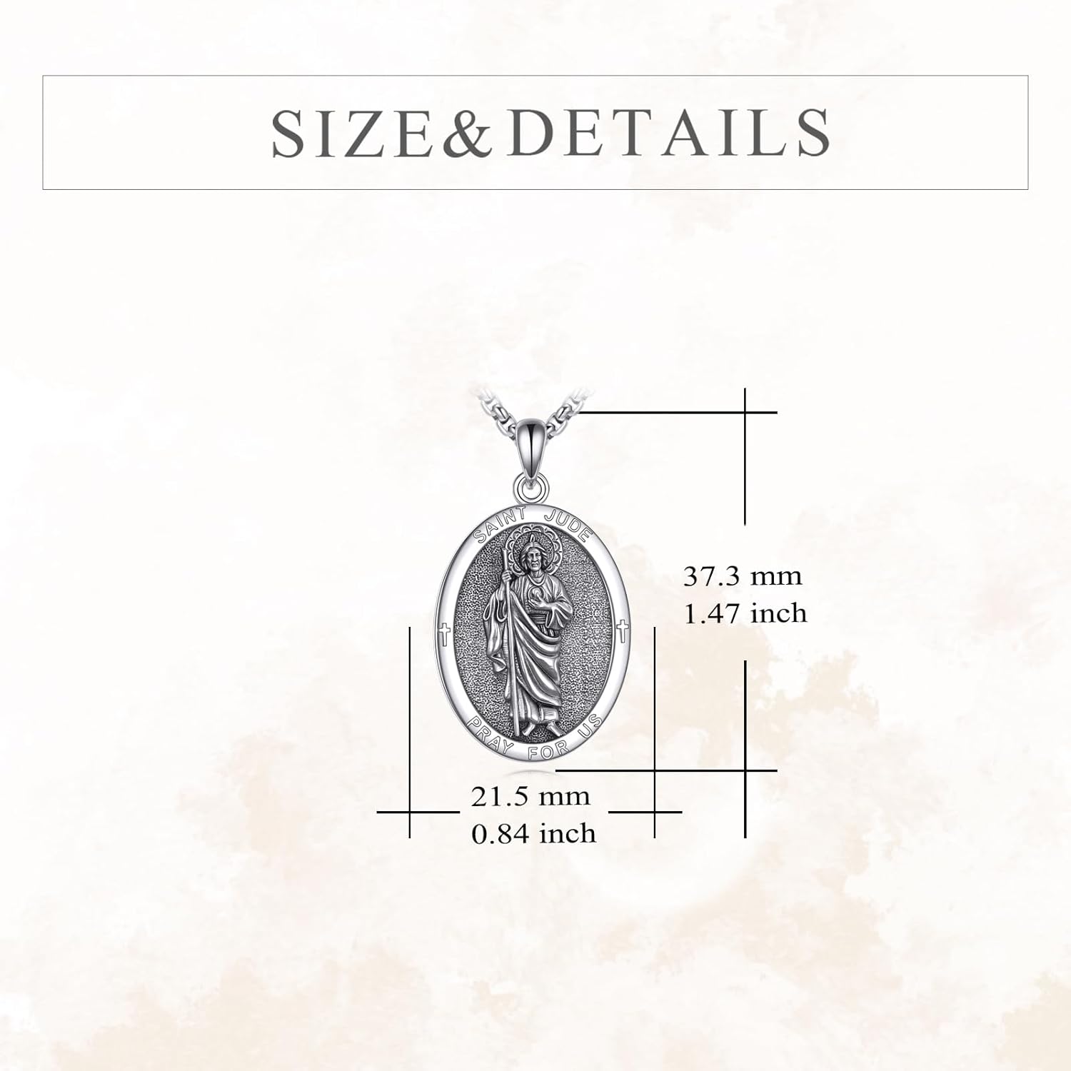 Patron Saint Necklace 925 Sterling Silver Round Protection Pendant Amulet Medal with 22+2 Inches Chain Jewelry Gift for Men and Women (with Gift Box) - Image 5