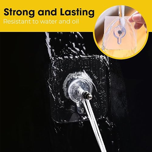 Miniatura 4 de Ganchos adhesivos sin taladros mejorados, 2025, 20 ganchos de pared sin clavos, ganchos de pared para colgar gancho adhesivo de montaje en pared,