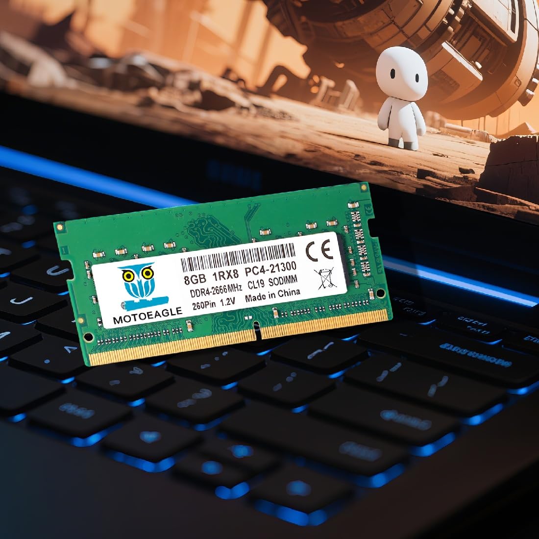 Módulo de memoria RAM para portátil SO-DIMM 16GB (2X8GB) DDR4 2666MHz PC4-21300 (PC4-2666V) 1RX8 CL19 SODIMM 1.2V 260-Pin Non-ECC SO-DIMM