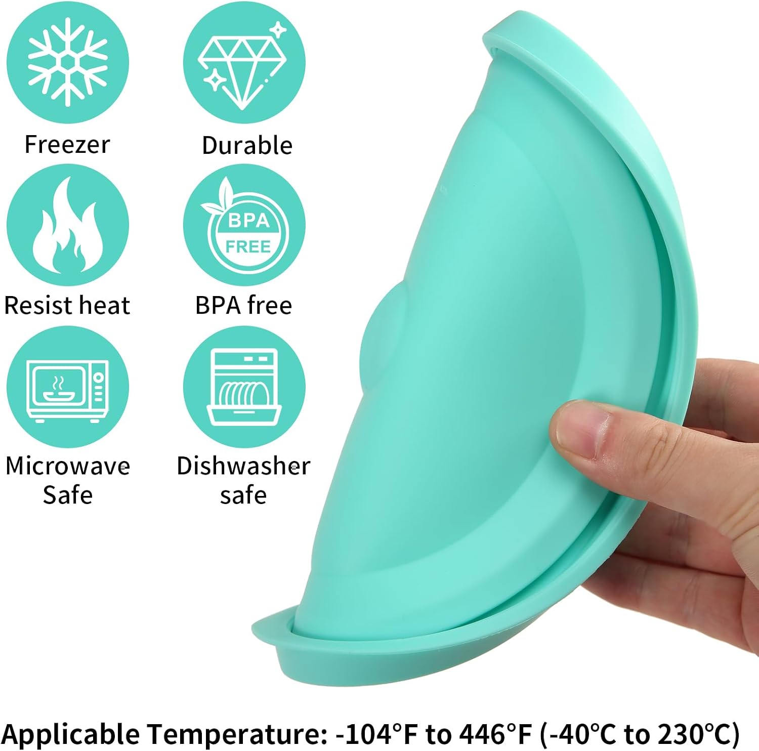 Replacement Lids for Pyrex 7201-PC 4 Cup, Silicone Round Storage Cover Lid for Anchor Hocking Glass Bowl 4 Pack with Date Mark