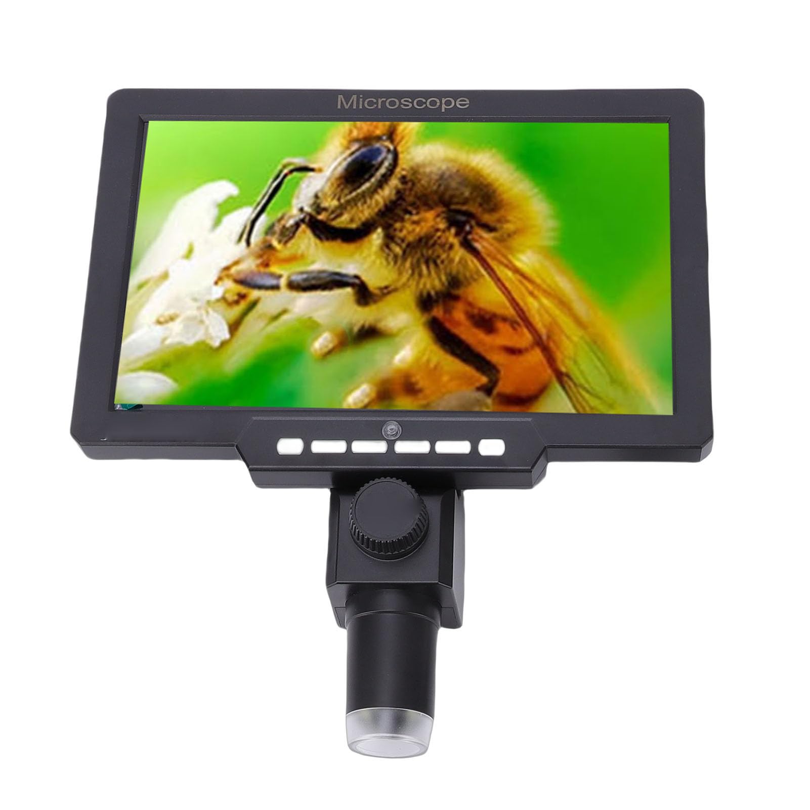 Cocoarm Mikroskop Cyfrowy 10,1 Cala, Mikroskop Elektroniczny HD 2000x z kamerą 12 MP, Ręczne Ustawianie Ostrości 10–130 Mm, Podwójne Diody LED, do Naprawy Elektroniki, Identyfikacja Minerałów i