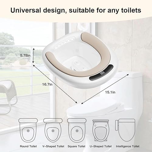 Miniatura 6 de ROBECCHI Bañera eléctrica para hemorroides, baño eléctrico de doble descarga para inodoro, 6 agujeros de drenaje, baño colgante para cuidado