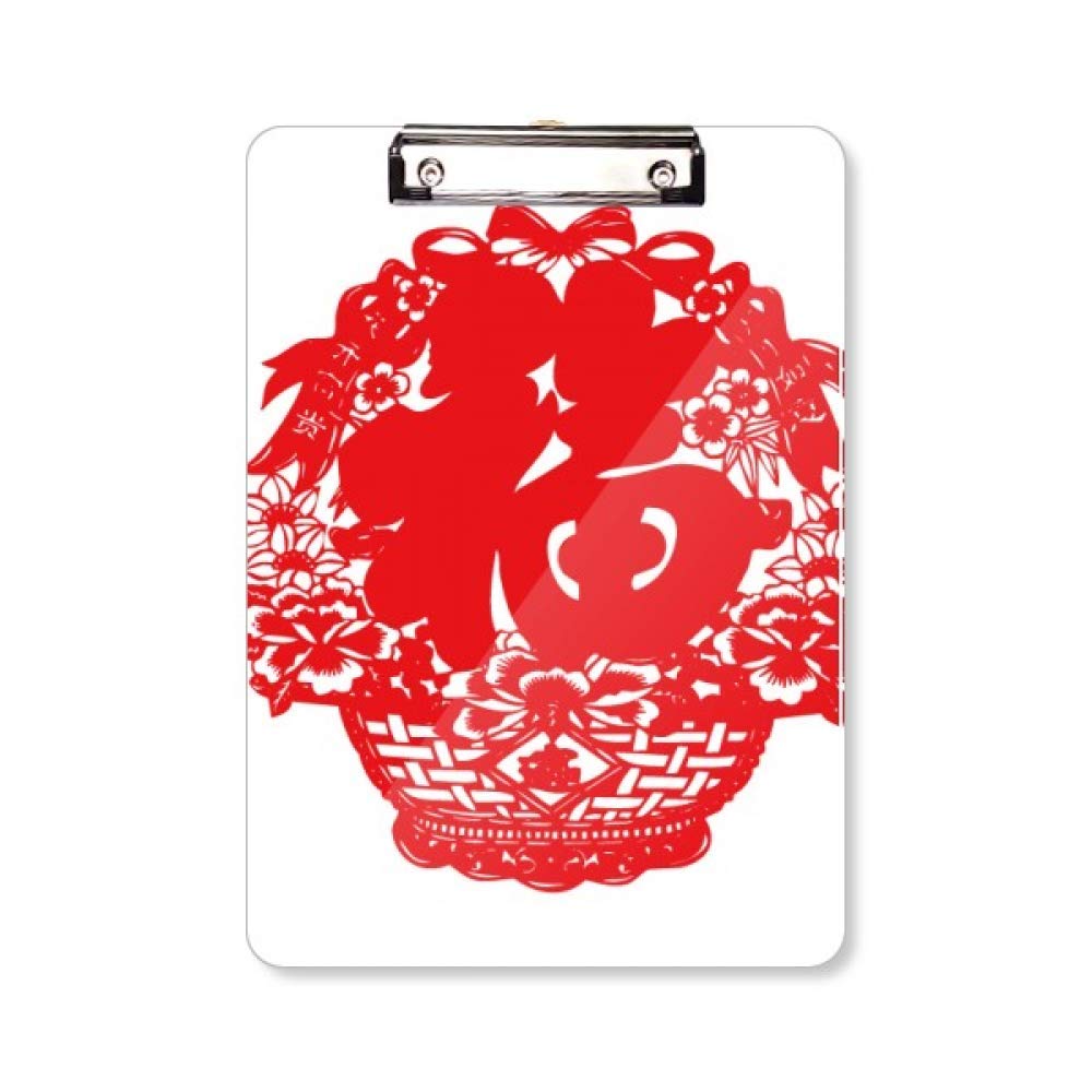 Porte-bloc lanterne chinoise rouge format A4 pour listes et notes - 5