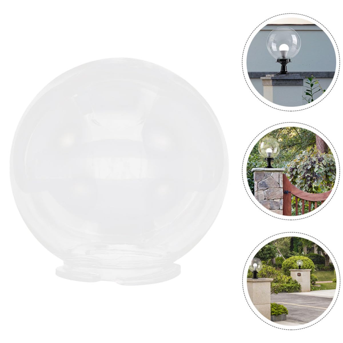 Paralume Esterno a Sfera per Lampione Giardino, Copri Lampada di Ricambio in Plastico, Protezione per Lampadine, per Cortili e Piazze
