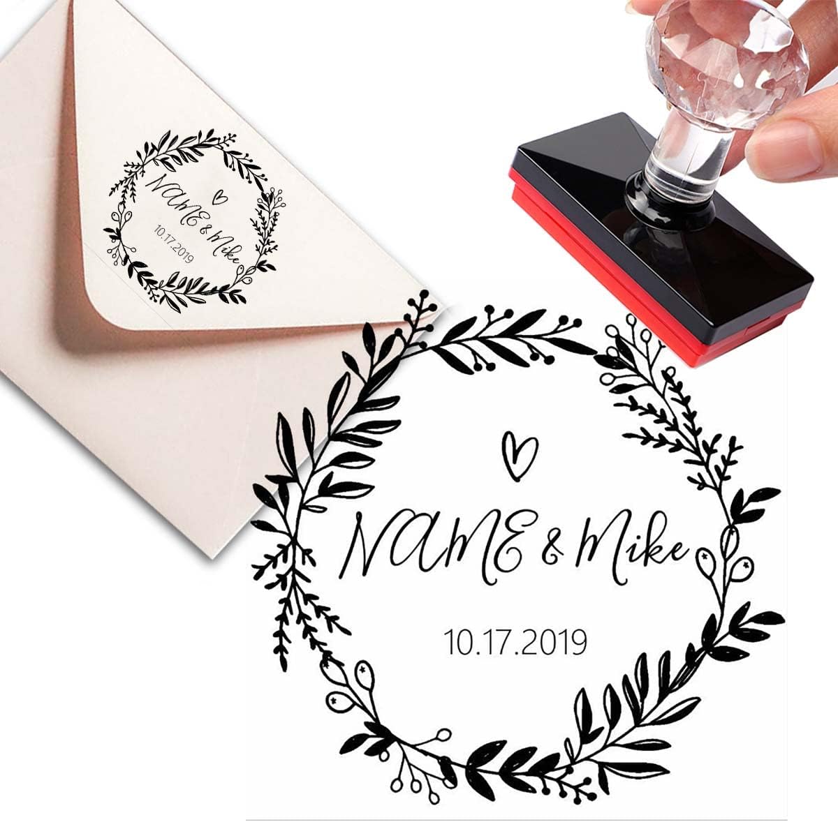 tampon encreur personnalisable Tampons Encreurs économies rustiques de