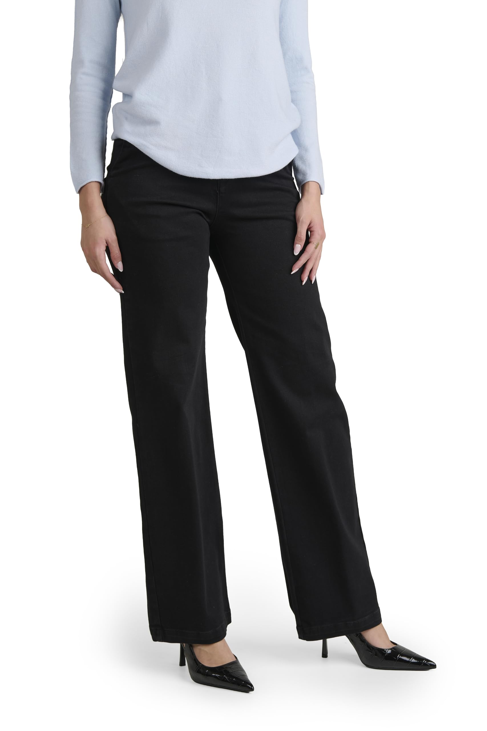 Gioandry Moda Pantaloni Donna Eleganti Vita Alta, Pantaloni Sartoriali in Poliestere Made in Italy, Pantalone Donna Taglio Classico per Ufficio e Cerimonia (IT, Numero, 44, Regular, Nero)