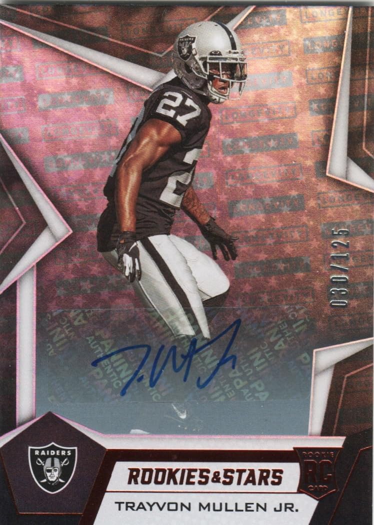 Trayvon Mullen Jr Red Parrell Rookie And Stars Autograph Serial Numbered 30/125-2017 Rookies and Stars Football Card # 156 (Raiders)