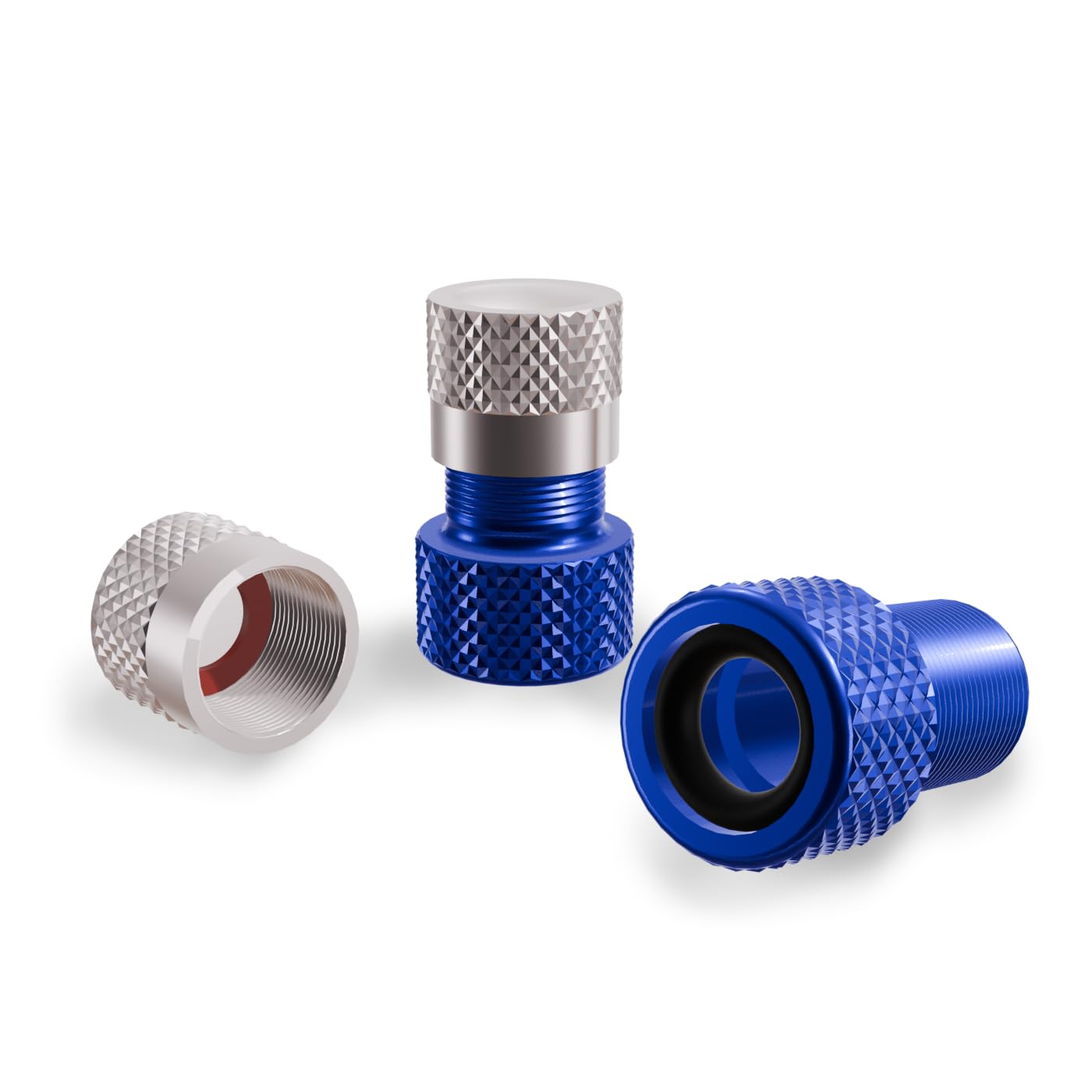 Shredr. Presta Ventil-Adapter Set | Adapter französisches Ventil auf Auto Ventil | hochwertiges Aluminium (blau)