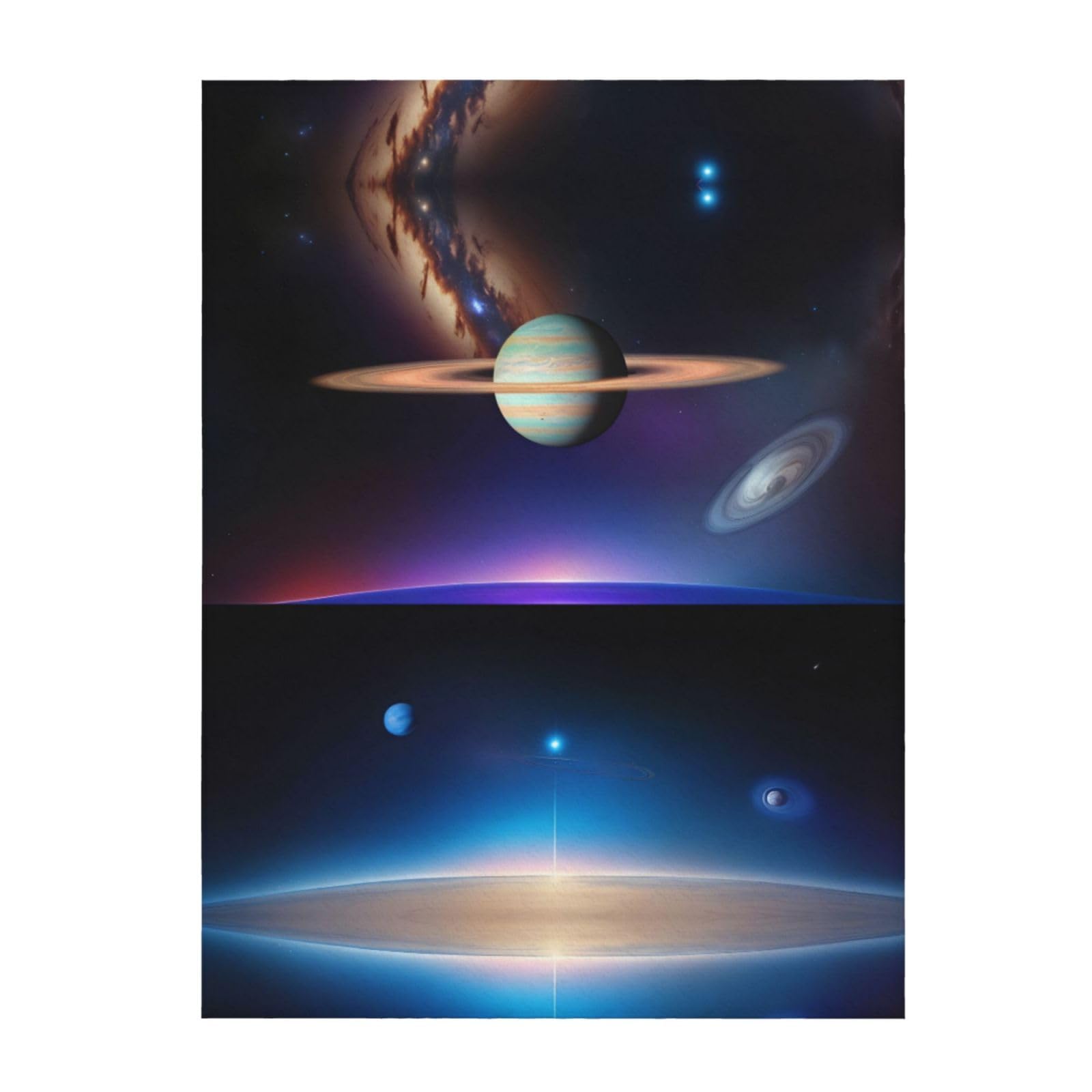 Couverture cosmique Saturne pour vos soirées cinéma sur le canapé