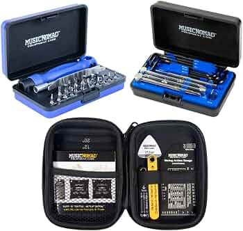 MusicNomad KEEP IT SIMPLE, SETUP (KISS)™ Starter Kit Bundle - 6 pc. Gauge Set, 26 pc. Guitar Tech Tool Set, 11 pc. Truss Rod Wrench Set (MN609)
