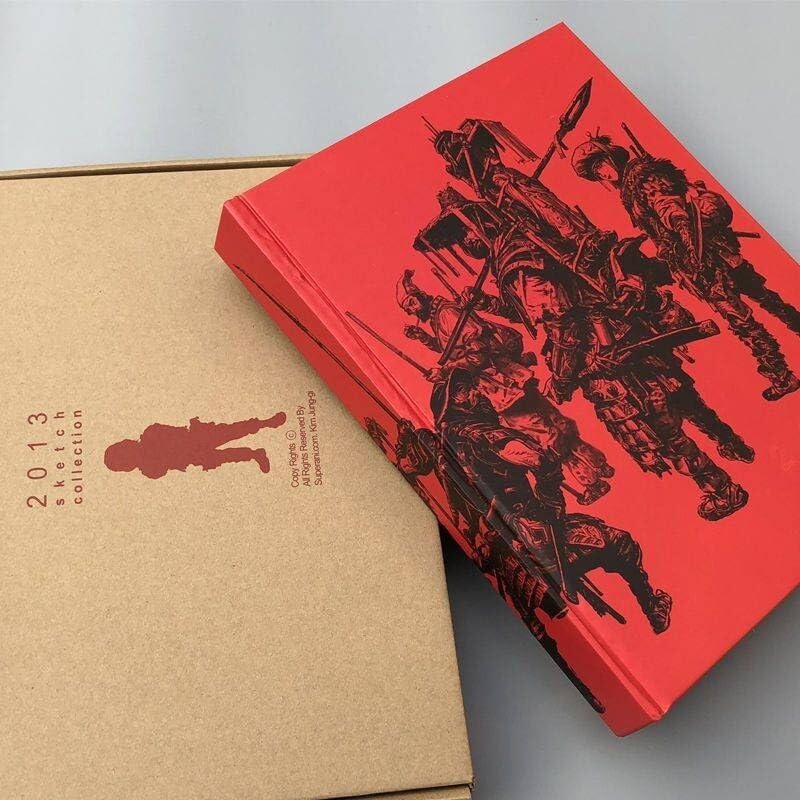Ogólny 536 stron kim jung 2013 zbiór szkiców szkicownik komiks magazyn książka sztuki twarda okładka szkicownik rysunek rękopis