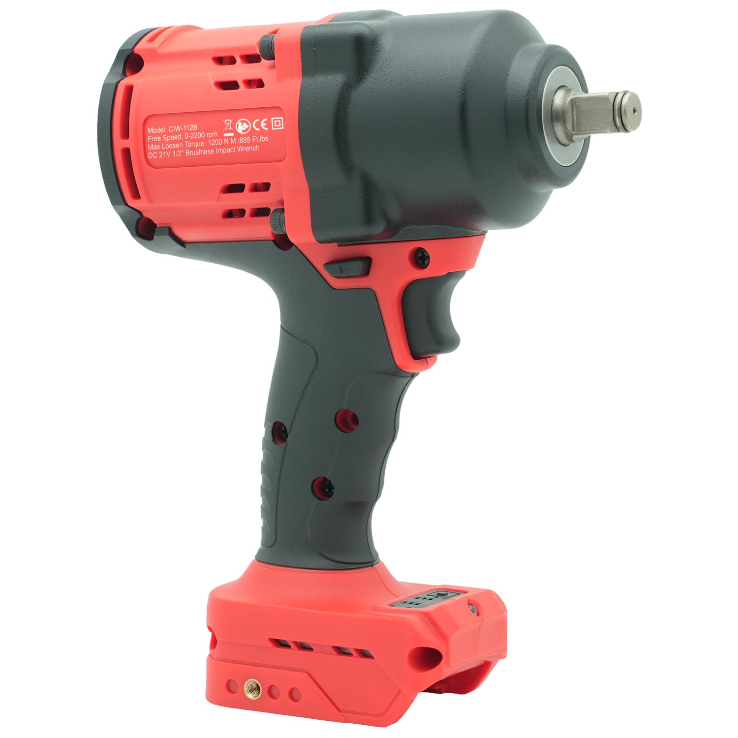 CIW-112B-DW Avvitatore a percussione senza fili da 1/2" per batteria Dewalt da 18 V, avvitatore a percussione elettrico senza spazzole ad alta coppia, avvitatore a percussione con velocità a 4