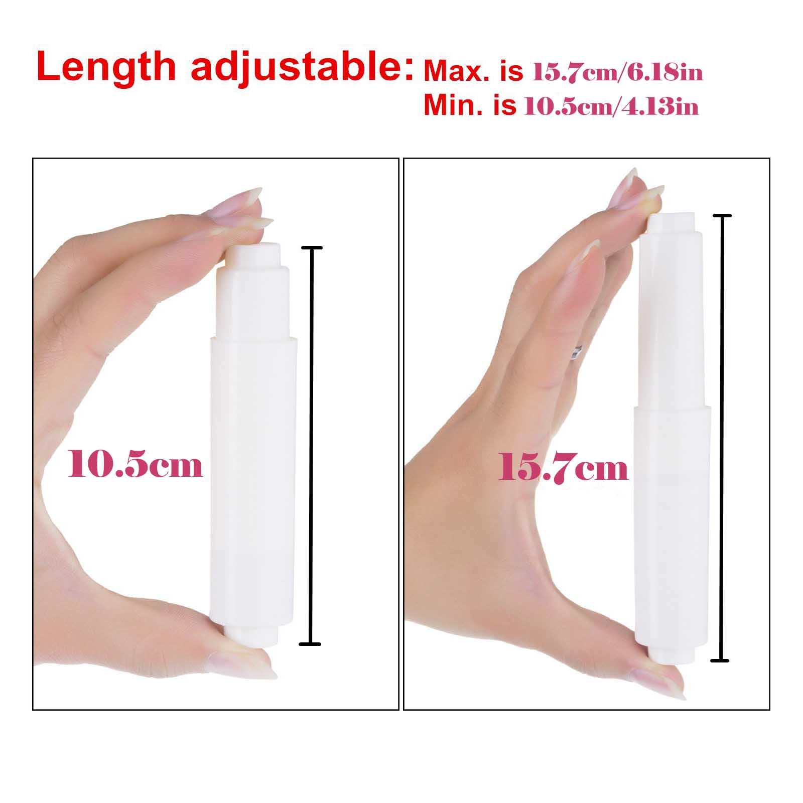 2 Pack White Toilet Paper Holder,Plastic Toilet Tissue Roll Holder Insert in Household Restaurant Toilet Replacement Roller Spring Loaded Rod — Amazon image 2