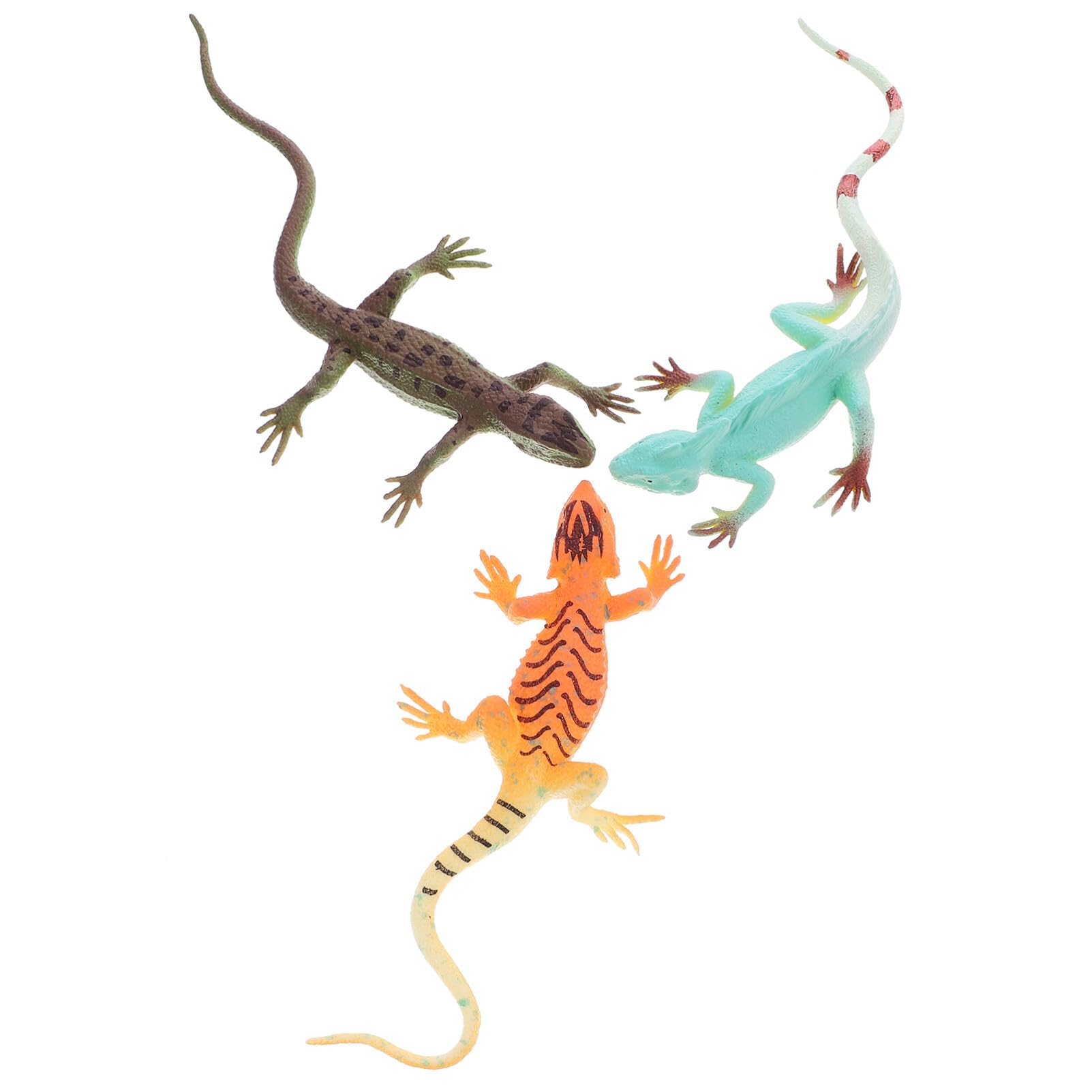 Abaodam3pcs Silicone Lizard Toy Scary Realistic Lizards Fake Chameleon Figure Joke Toys For Novelty Halloween Party Supplies