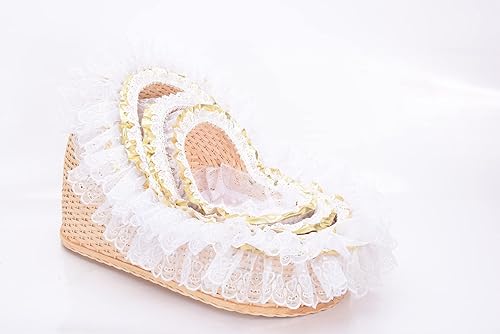 A&C Quinceañeras and More Moises decorado para nino dios Baby Jesus Moses Moises de mimbre wicker moses for baby jesus (8cm)