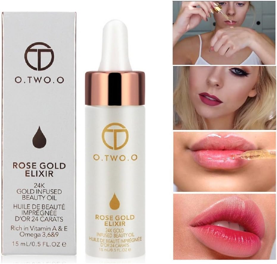 GARYOB 24k Rose Gold Elixir Oil 15ml, Makeup Oil before Foundation Primer, Moisturizing Face Skin Beauty Face Oil