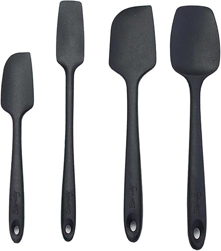 Miniatura 1 de TULTU Juego de 4 espátulas de silicona personalizadas, espátulas de goma grabadas de grado alimenticio para hornear, utensilios de cocina, silicona