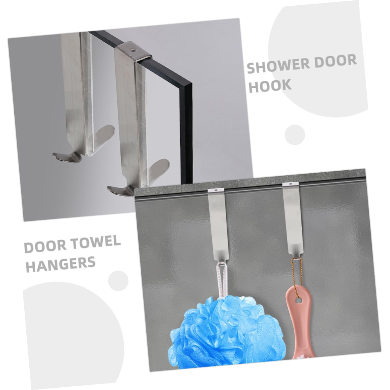 MAGICLULU Diseño Versátil y Resistente de Acero Inoxidable 5 Ganchos para Toallas y Puerta de Ducha para Baño y Colgar Bolsos