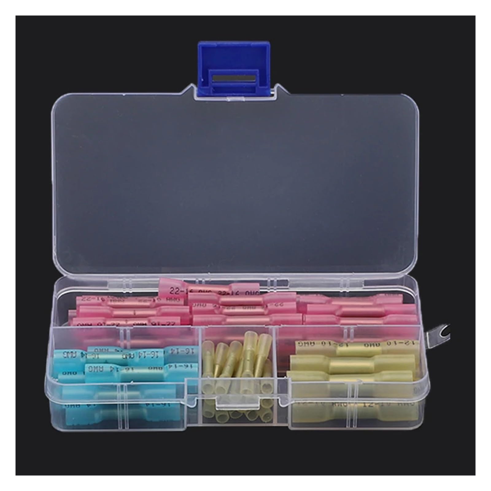 Złącza przewodów, Złącza przewodów termokurczliwych, izolowane, uszczelnione, zaciskane, końcówki tulejkowe(Boxed 700PCS)