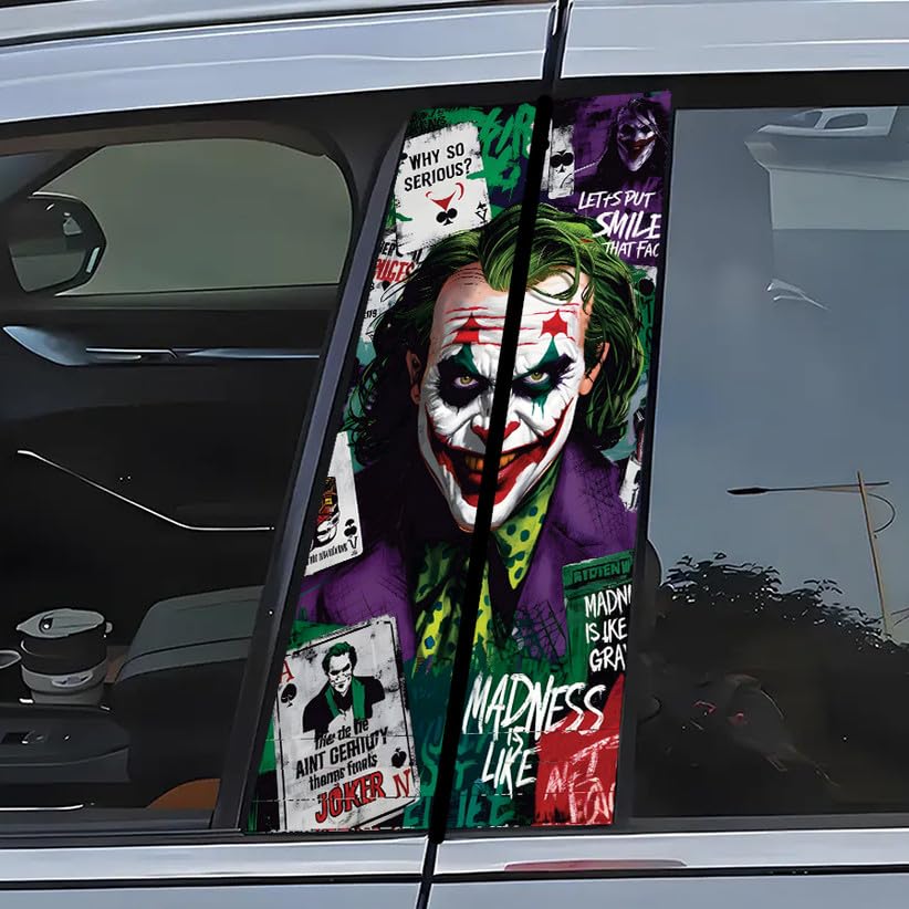 Image of Premium Car Pillar Self-Adhesive Printed Vinyl Sticker, Cool Boy Design, Vehicle Exterior Decor DIY Decal Accessory (Q)