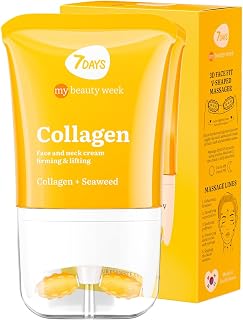 7DAYS Hydrating Face Cream with Hyaluronic Acid and Vitamin C - Korean Skin Care - Strengthening Wrinkle Cream with Massage Roller - Facelift, Neck and Pumps
