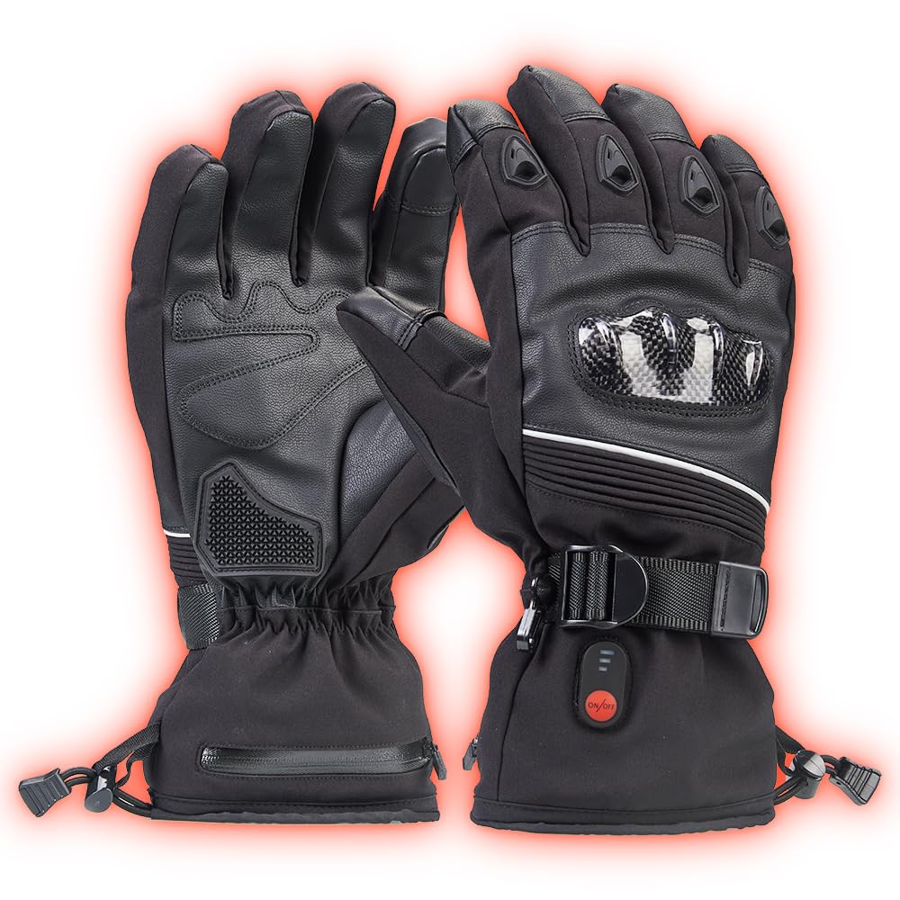ERKEQN Heated Gloves with 3 Heat Settings for Men Women, 7.4V Rechargeable Battery, Electric Touchscreen Hand Warming Gloves Winter Outdoor Work