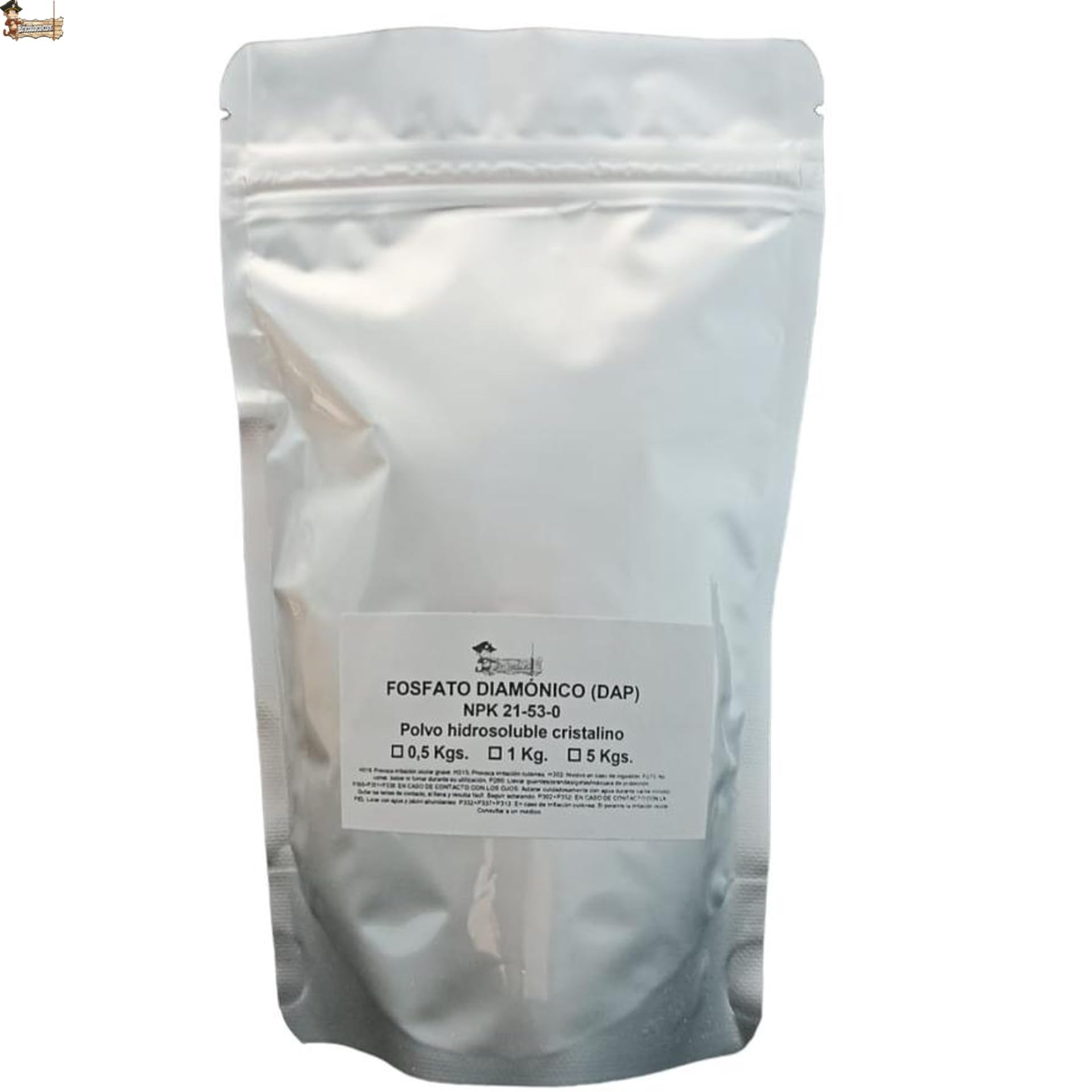 BricoLoco.com Fertilizante fosfato diamónico hidrosoluble DAP ¡¡¡ 250 GRAMOS !!!! Abono NPK 21-53-00 Cebo atrayente para trampas de mosca del olivo o fruta. Fermentación levaduras vino (0,25 kgs)