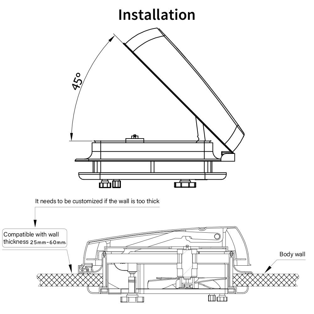 RV Roof Vent Fan Camper Skylights Ventilation Cover with Reversible