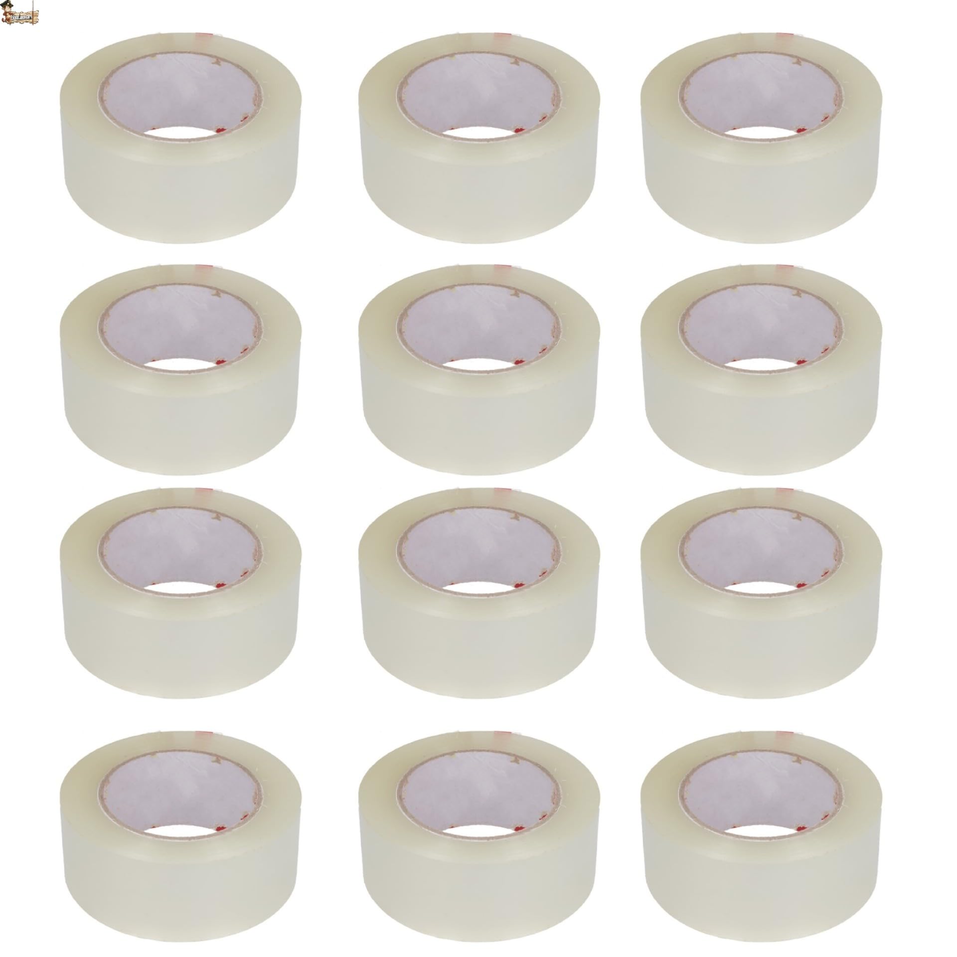 BricoLoco.com Sigillo imballaggio trasparente. Nastro adesivo trasparente per imballaggio. Rotolo extra lungo 120 metri. Larghezza 45 mm. Per chiudere scatole, imballaggio, trasloco, spedizioni,… (12)