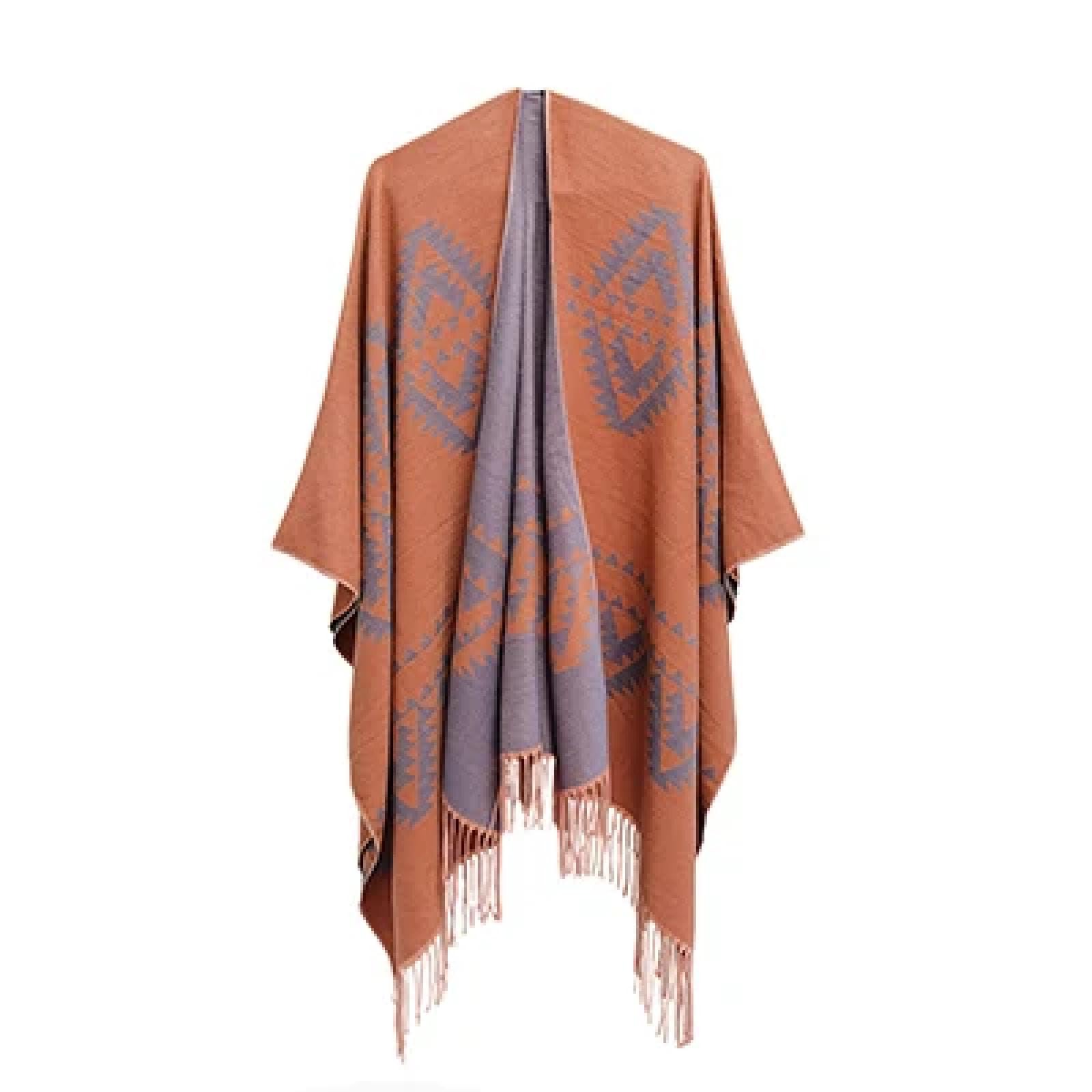 Sciarpa Scialle Invernale Sciarpe Sciarpa con Stampa Geometrica E Nappa, da Donna, Invernale, Calda, Lunga, Avvolgente, Comoda, Boho, Spessa, Coperta