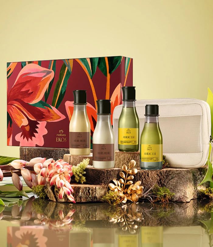 natura - Murumuru & Maracujá Hair-to-Body Holiday Gift Set – Sulfate-Free Shampoo, Conditioner, Maracujá Shower Oil & Gel – Vegan, Moisturizing Hair & Body Care, Travel-Friendly Gift Box